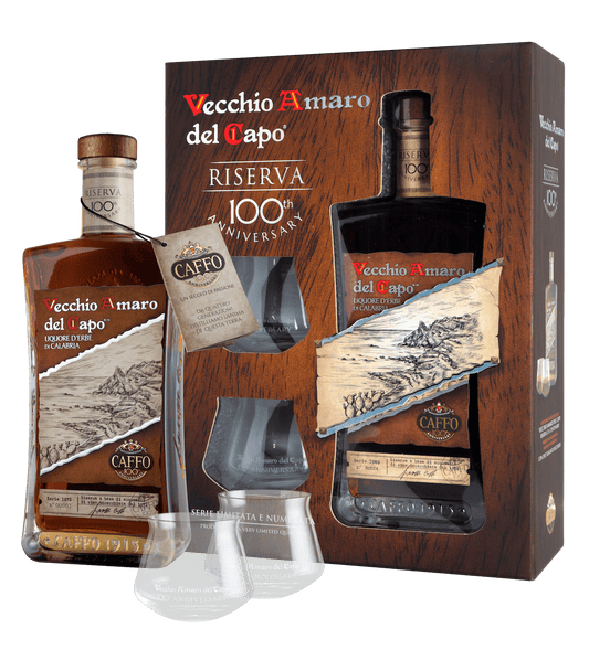 Vecchio Amaro Del Capo - Riserva 100th Anniversary BOX x2 Bicchieri